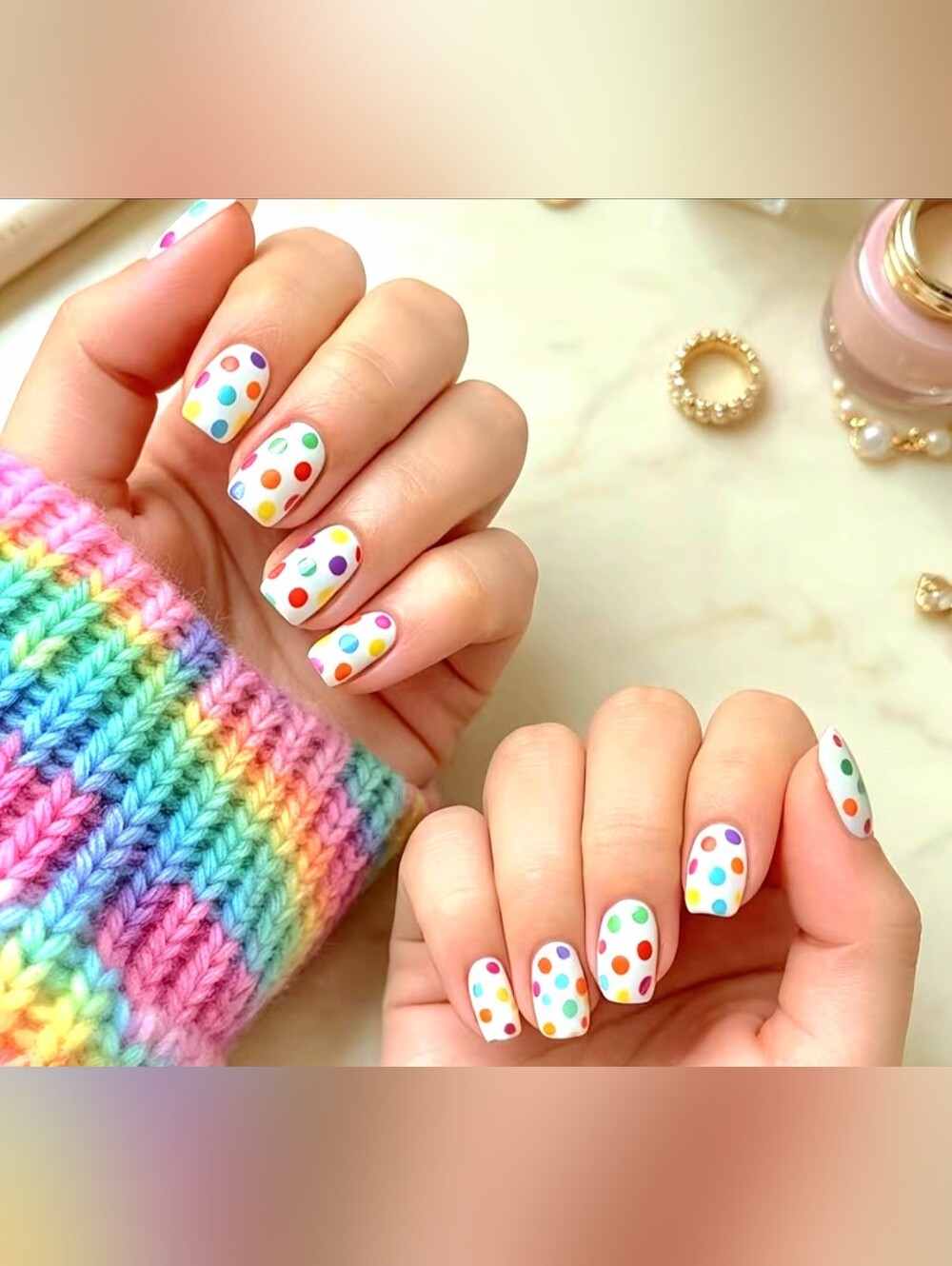 🫟 Press-on Polka Dot Nails NIP
